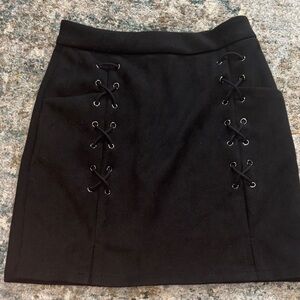 Black Soft Women's Skirt with laces